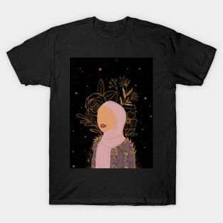 Floral galaxy hijabi muslima 3 T-Shirt